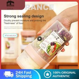 Storage Bottles Breakfast Oatmeal Cereal Seal Salad Cup Portable Two-layers Container With Fork Lid Tuppers Food Taper Bowl Lunch Box