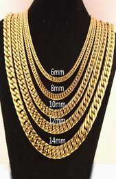 Chains 681012141719mm Width Trendy Gold Chain For Men Women Hip Hop Jewellery Stainless Steel Curb Necklace Jewelery235x3751129