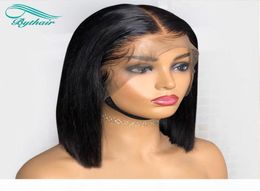 Bythair Short Bob Straight Lace Front Wig Silky Straight Human Hair Full Lace Wigs For Black Women Pre Plucked Hairline With Baby 4808290