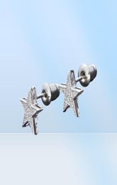 mens hip hop stud earrings Jewellery new fashion gold silver fivepointed star earrings for men9612121