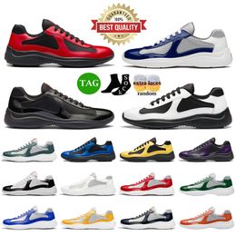 2024Designer shoes mens sneakers Americas Cup low leather patent leather lace up women Triple black green yellow fashion round toe outdoor sport casual shoe dhgate