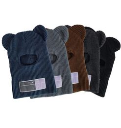 BeanieSkull Caps Rabbit Ears Knit Cap Balaclava Mouse Ski Mask Winter Warm Scarves Artificial Wool Hats Adult Men and Women Beanie5948152