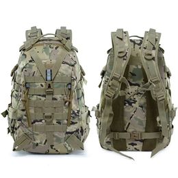 40L Camping Backpack Mens Outdoor Travel Bag Tactical Molle Climbing Rucksack Hiking Outdoor Reflective Shoulder Bag 240529