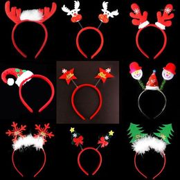 Christmas Decorations Headbands Reindeer Antlers Hairband Xmas Kids Baby Hairhoop Party Decor Headwear Hair Accessories Gift Navidad Ch 279M