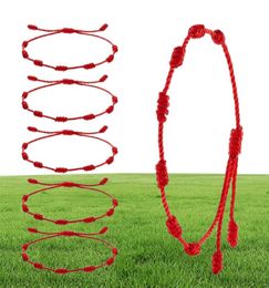 Charm Bracelets 24pcs 7 Knots Red String Bracelet For Women Men Lucky Amulet And Friendship Handmade Braid Rope Wristband Jewellery 6273132