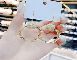 2021 new fashion highend geometric Circle Earrings super flash 925 sier needle Korean temperament net red ring earrings1032432