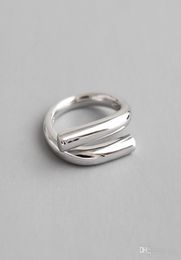 100 925 Sterling Silver Irregular Parallel and Staggered Open Rings for Women Sterling Silver 925 Jewellery Statement Ring6026574