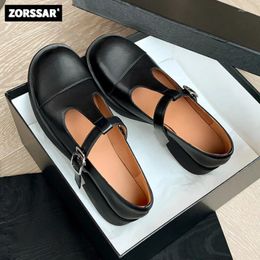 Casual Shoes Women Round Toe Flat Gold Silver Loafers Soft Bottom Ballet Flats T-strap Single Classic Moccasins Dress