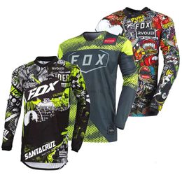 Cycling Shirts Tops Mens T-Shirts Mens quick drying motorcycle off-road jersey mountain set BMX mountain bike breathable T-shirt Rvouei Fox Enduro jersey mens bicycle