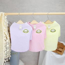 Dog Apparel Pet T-shirt Cat Vest Kitten Puppy D-button Traction Suit Casual Shirt Costume Hoodie Sling Clothing