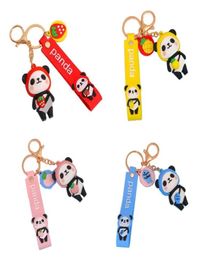 Keychains Personality Cute Panda Charm Keychain 3D Silicone Animals Pendant Small Gifts Car Trendy Jewellery Bag AccessoriesKeychain8843468