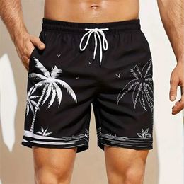 Men's Shorts New Summer Harajuku 3D Cocoanut Trees Printing Beach Shorts Palm Tree Graphic Board Shorts For Men Hawaiian Cool Swimming Trunks z240531