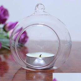 Candle Holders 100Mm Romantic Hanging Tealight Holder Glass Globes Terrarium Wedding Candlestick Vase Home El Bar Decoration Drop De Dhfgb