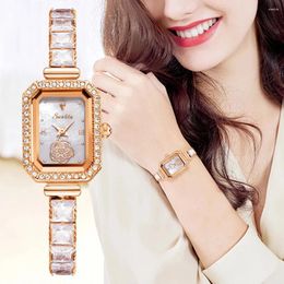 Wristwatches 2024 Fashion Ladies Wrist Watches Dress Bracelet LIGE Women Watch Crystal Diamond Quartz Montre Femme