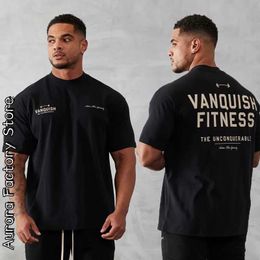 Camisetas masculinas de verão masculino de camisetas de algodão esportes fitness tees letra de moda masculina Camiseta Gym Running Training Clothing Casual Streetwear Z240531