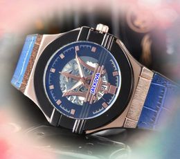 Business trend highend stainless steel mensh leather belt watches Men Quartz Movement Clock Day Date Time Calendar Sports Wristwatch Relogio Masculino Gifts
