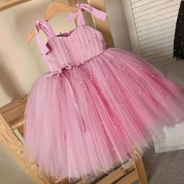Cute Baby Girls Dress Sequin Sleeveless Clothes Fairy Ball Newborn 1-5Y Princess Birthday Outfit for Kids Formal Party Gown
