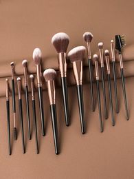 15pcs Makeup Brushes Premium Synthetic Contour Concealers Foundation Powder Eye Shadows Eyebrow Makeup Brushes tools with Champagn7319242