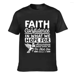Men's T Shirts Bible Verse Hebrews 11 1 Christian Distressed Sayings Faith Gifts For Men Shirt Women Casual Female