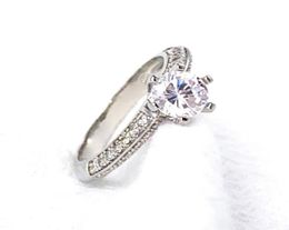 Design Eternal Promise Wedding Rings Woman Stainless Steel Prong Setting Zircon 18k Silver Ring For Women Engagement Love Charm Br2451739