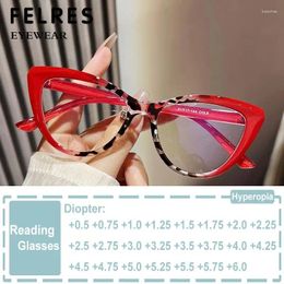 Sunglasses Fashion Retro Triangular Cat Eyes Reading Glasses For Women Anti Blue Light Prescription Presbyopia Transparent Optical
