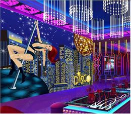 Wallpapers Custom Po Wallpaper For Walls 3d Mural Now Pole Dancing Sexy Beauty Ballroom Bar Disco KTV Background Wall Papers Home Decor