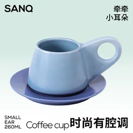 Mugs |Three Small Shallow The Coffee Cups And Saucers Suit Ears Personality Ceramic Mug Cup Home