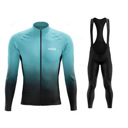 New Autumn 2024 Pro Team Jersey 19D Bib Set MTB Uniform Bicycle Clothing Quick Dry Bike Clothes Mens Long Cycling Wear L2405