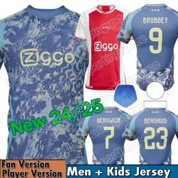 23 24 25 Kit infantil de camisas de futebol de Brobbey 2024 2025 Bergwijn Home fora Terceira 3ª quarta camisa de futebol Akpom Mikautadze Taylor Sosa Cruyff Forbs Berghuis Hlynsson