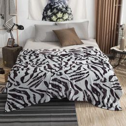 Blankets Leopard Zebra Printed Winter Warm Flannel For Beds Soft Fuzzy Mink Throw Faux Fur Coral Fleece Airplane Travel Blanket