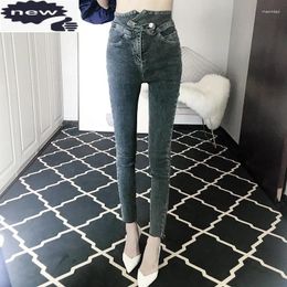 Women's Jeans Spring High Waist Black Denim Trousers Female Fashion Office Pencil Pants Streetwear Slim Fit Casual Pocket Zipper S-XL
