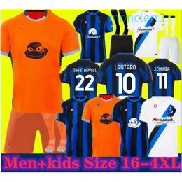 2024 Designer Soccer Jerseys 3xl 4xl Lukaku Soccer Jersey Barella Lautaro Inters Alexis Dzeko Correa Away Third Milans Uniforms Football Shirt Men Kids Kit Tops