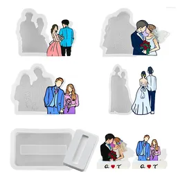 Baking Moulds Valentine's Day Wedding Couples Silicone Mould LOVER Decoration Tool Resin DIY Cake Chocolate Dessert Candy Fondant
