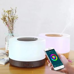 Smart WiFi 500ml Aromatherapy Essential Oil Diffuser Air Humidifier Connect with Tuya Alexa and Google Home with 7 LED Colors 240520
