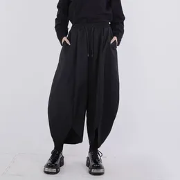 Men's Pants Yamamoto Style Spring And Summer Trousers Women's Design Japanese Lazy Curved Wide Leg High Waist Black Casual