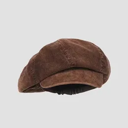 Berets Retro Sboy Caps Men Octagonal Hats Autumn British Women Painters Fashion Corduroy Gorras Casual Baseball Hat
