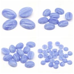 Synthesis Round Blue Lace Agate Crystal Tumbled Bulk Gem Healing Mineral for Making Jewellery Diy Handmade Bracelets Accessories