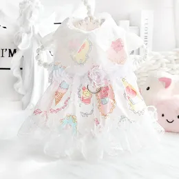 Dog Apparel Lace Skirt For Dogs Dress Lolita Ice Cream Princess Pet Clothes Cat Fashion Cute Costume Spring Summer Puppies Products