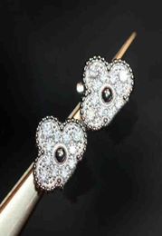S925 silver Luxurious quality 15cm flower clip earring with all diamond in Platinum color for women wedding jewelry gift WEB7689587