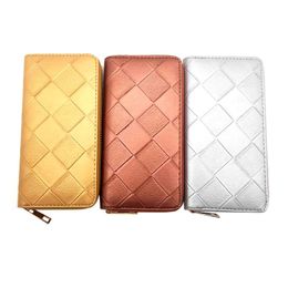 3pcs Wallets For Women Cork Leather Grid Printing Large Capacity Multifunctional Long Card Holder