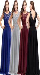 New Simple Modest Dark Navy Chiffon Bridesmaid Dresses Plus Size 2018 Cheap Scoop Sleeveless A Line Formal Wedding Guests Party We4302843