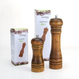 Manual Pepper Grinder Wooden Salt And Pepper Mills Multi-purpose Spice Tool Solid Wood Spices Grinder For Home Kitchen Household