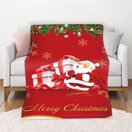 Blankets Merry Christmas Throw Blanket Decor Cartoon Flannel Fleece Soft Plush Warm Winter Cabin Bedding 59x86 Inches