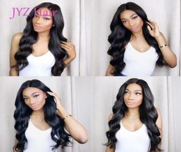 Natural Color Full Lace Wigs Body Wave Human Hair Brazilian Peruvian Malaysian Indian Body Wave Lace Front Human Hair Wigs With Ba4543913