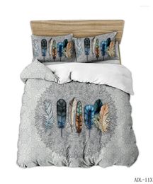 Bedding Sets Bohemia Feather Elephant Exotic Set Microfiber 1PC Duvet Cover With 1/2PC Pillowcases Drop Responsibility
