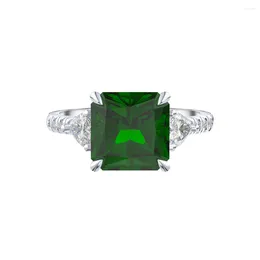 Party Favor RINNTIN LZR12 Top Selling Fine Jewelry Solid Sterling Silver Rhodium Plated Eternity 5A Zirconia Emerald Clear Wedding Ring
