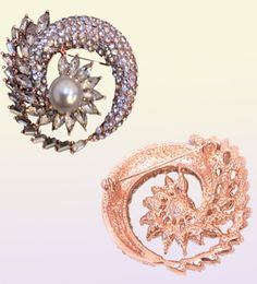korean fashion jewelry pin brooches luxury Pearl rhinestone lapel pin for women suit broochesbrochesbroscheWhole 5076732