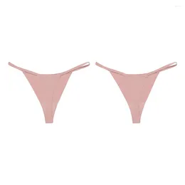 Women's Panties 2pcs Sports Sexy Breathable Seamless Underwear Thongs For Women Low Waist Elastic Female Briefs G-strings