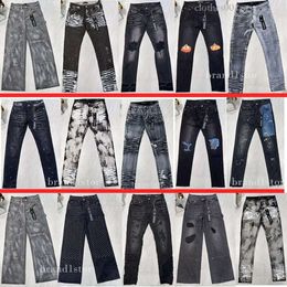 purple Jeans 2024 Latest styles Mens Womens High-quality designer Fashion Distressed Ripped Bikers Denim cargo For Men Black Pants brand jeans fb7e