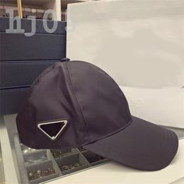 Multicolor designer hats cotton women baseball cap black nylon hiphop fashion metal triangle casquette classic solid adjustable size fitted hat for men PJ033 C23